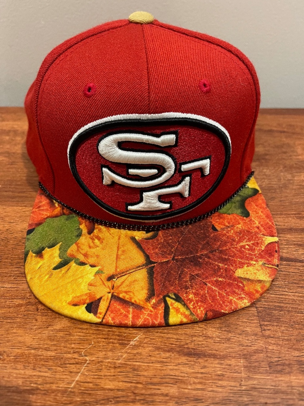 Mitchell & Ness NFL San Francisco 49ers Autumn Leaf Camo Bill Snapback Hat, Cap